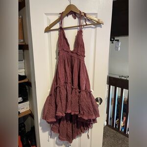 Free people open back mini dress